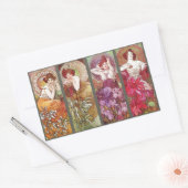 Sticker Rectangulaire Quatre Muchas floraux (Enveloppe)