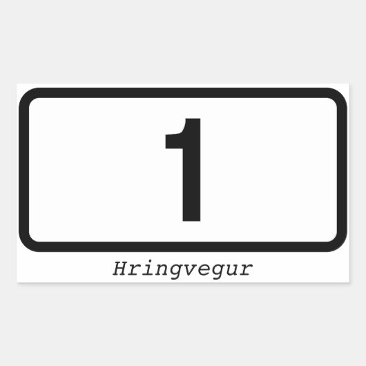 Sticker Rectangulaire QUATRE Ring Islande (Hringvegur) (Devant)
