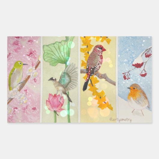 Sticker Rectangulaire Quatre saisons (Devant)