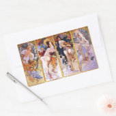 Sticker Rectangulaire Quatre saisons par Alphonse Mucha 1895 (Enveloppe)