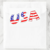 STICKER RECTANGULAIRE QUATRE "USA" (Sac)