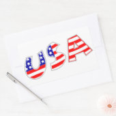 STICKER RECTANGULAIRE QUATRE "USA" (Enveloppe)