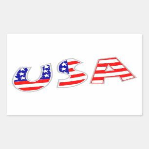 STICKER RECTANGULAIRE QUATRE "USA"