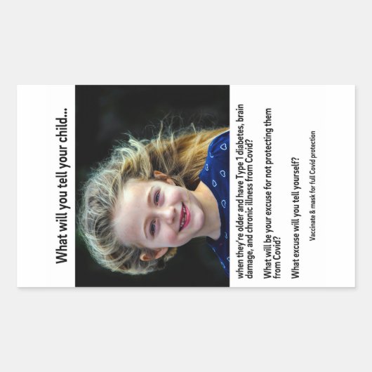 Sticker Rectangulaire Que direz-vous à votre enfant ? (Devant)