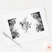 Sticker Rectangulaire Queen's Rabbit - Collection Vintage Alice Swirls (Enveloppe)