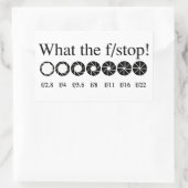 STICKER RECTANGULAIRE QUEL EST LE F/STOP ? (Sac)