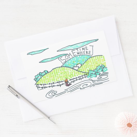 Sticker Rectangulaire Quelque part / Parfois (Enveloppe)