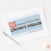 Sticker Rectangulaire Quelqu'un que j'aime a la maladie de Crohn (Enveloppe)