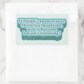 Sticker Rectangulaire Questions rhétoriques Grammaire amusante (Sac)