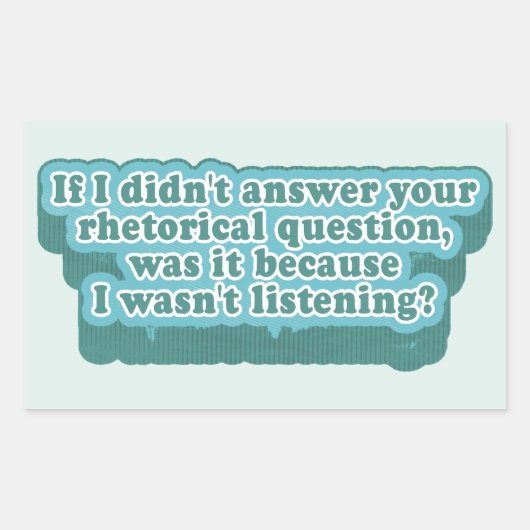Sticker Rectangulaire Questions rhétoriques Grammaire amusante (Devant)