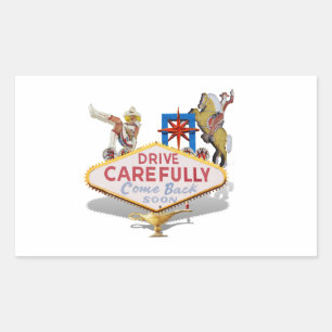 Sticker Rectangulaire Quitter Las Vegas (arrière du panneau de bienvenue