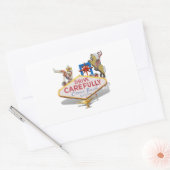 Sticker Rectangulaire Quitter Las Vegas (retour de l'Affiche de bienvenu (Enveloppe)