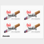 STICKER RECTANGULAIRE QUITTER LE TABAGISME (Feuille)