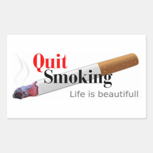 STICKER RECTANGULAIRE QUITTER LE TABAGISME