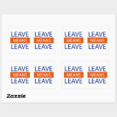 Sticker Rectangulaire Quitter Signifie Partir, Brexit Signifie Brexit (Feuille)