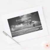 Sticker Rectangulaire Quota motivationnel: Everything you want is on... (Enveloppe)