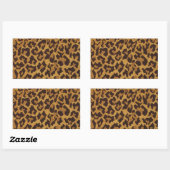 Sticker Rectangulaire RAB Rockabilly Imprimé Léopard Marron Or (Feuille)