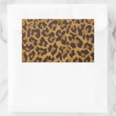 Sticker Rectangulaire RAB Rockabilly Imprimé Léopard Marron Or (Sac)