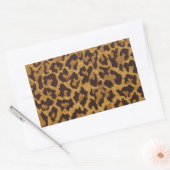 Sticker Rectangulaire RAB Rockabilly Imprimé Léopard Marron Or (Enveloppe)