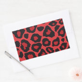 Sticker Rectangulaire RAB Rockabilly Imprimé Léopard Rouge Noir (Enveloppe)