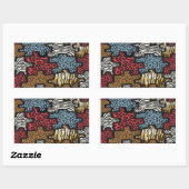 Sticker Rectangulaire RAB Rockabilly Leopard Zebra Puzzle Imprimer Cadea (Feuille)