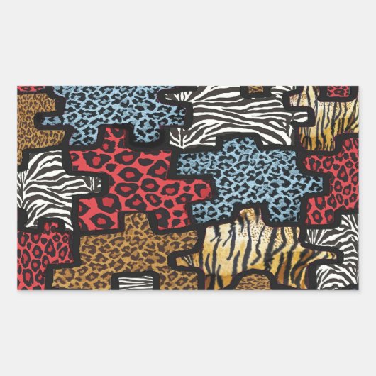 Sticker Rectangulaire RAB Rockabilly Leopard Zebra Puzzle Imprimer Cadea (Devant)