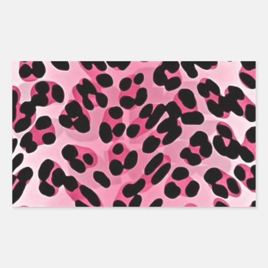 Sticker Rectangulaire RAB Rockabilly Pink Cheetah Imprimer (Devant)