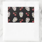 Sticker Rectangulaire RAB Rockabilly Sugar Skulls Cherries On Black (Sac)