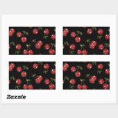 Sticker Rectangulaire RAB Rockabilly très cerise cerises sur noir (Feuille)