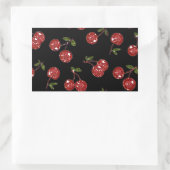 Sticker Rectangulaire RAB Rockabilly très cerise cerises sur noir (Sac)
