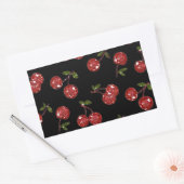 Sticker Rectangulaire RAB Rockabilly très cerise cerises sur noir (Enveloppe)