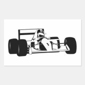 Sticker Rectangulaire Race Car Silhouette noir et blanc (Devant)