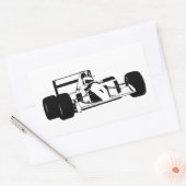 Sticker Rectangulaire Race Car Silhouette noir et blanc (Enveloppe)