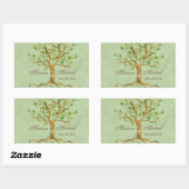 Sticker Rectangulaire Racines de l'arbre à spirales - Mariage de jonctio (Feuille)