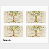 Sticker Rectangulaire Racines de l'arbre à spirales - Mariage de jonctio (Feuille)