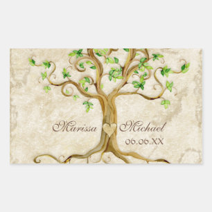 Sticker Rectangulaire Racines de l'arbre à spirales - Mariage de jonctio