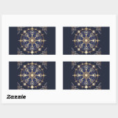 Sticker Rectangulaire Radiance Divine – Mandala Doré de l'Éveil (Feuille)