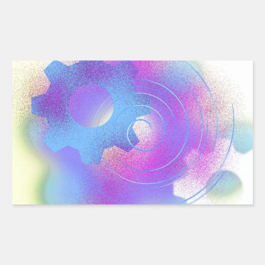 Sticker Rectangulaire Radicalement Augmenté Abstrait (Devant)