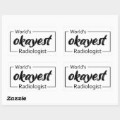 Sticker Rectangulaire Radiologue le plus Okayest dans le monde (Feuille)
