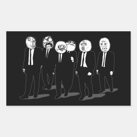 Sticker Rectangulaire Rage Comic Mème Face À Marcher. Me Gusta. (Devant)