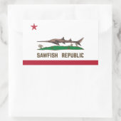 Sticker Rectangulaire Raie de la scie Raie Drapeau Carpenter Requin (Sac)