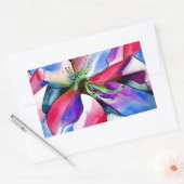 Sticker Rectangulaire Rainbow Azalea fleur aquarelle originale (Enveloppe)
