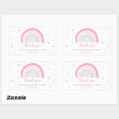 Sticker Rectangulaire Rainbow Baby shower Pastel Favor (Feuille)