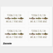 Sticker Rectangulaire Rainbow Brown Brook Trout Fishing Quote (Feuille)