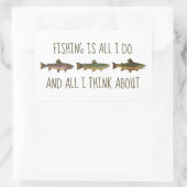 Sticker Rectangulaire Rainbow Brown Brook Trout Fishing Quote (Sac)