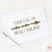 Sticker Rectangulaire Rainbow Brown Brook Trout Fishing Quote (Enveloppe)