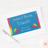 Sticker Rectangulaire [Rainbow Crinkle Mariage] Heart Butterfly Blue (Enveloppe)