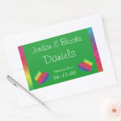 Sticker Rectangulaire [Rainbow Crinkle Mariage] Heart Butterfly Green (Enveloppe)
