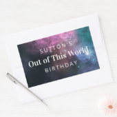 Sticker Rectangulaire Rainbow Galaxy Anniversaire (Enveloppe)