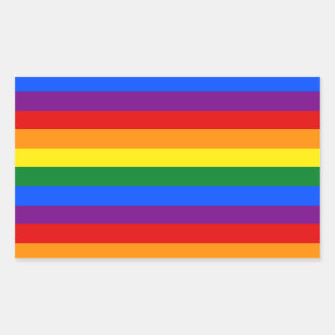 Sticker Rectangulaire Rainbow Gay Lesbian Trans Queer LGBTQ Pride drapea